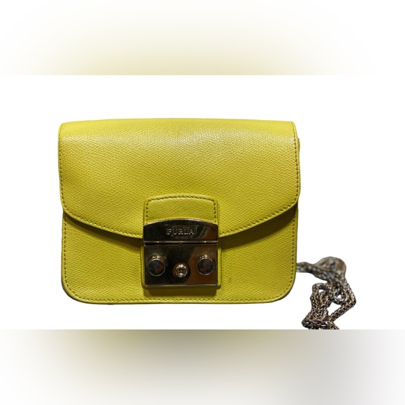 FURLA METROPOLIS MINI YELLOW CROSSBODY BAG - Picture 2 of 14